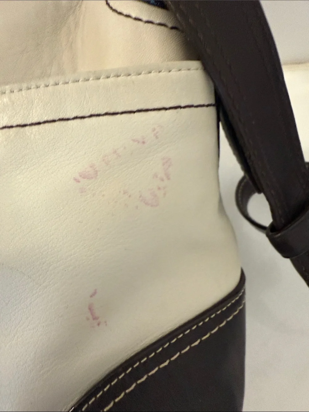 Y2K Coach Hampton Flap Two-Tone White and Dark Brown Leather No E0787-F11196 Bag